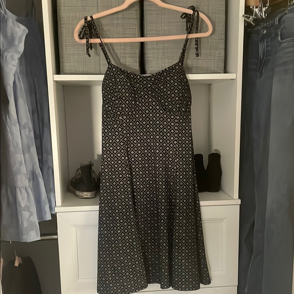 Lily Rose Black and White Midi Sundress Spaghetti Strap
